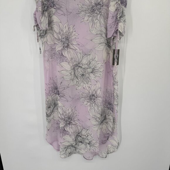 Vince Camuto Floral Print Lilac tunic cover up semi sheer size medium new $99 - Picture 7 of 11